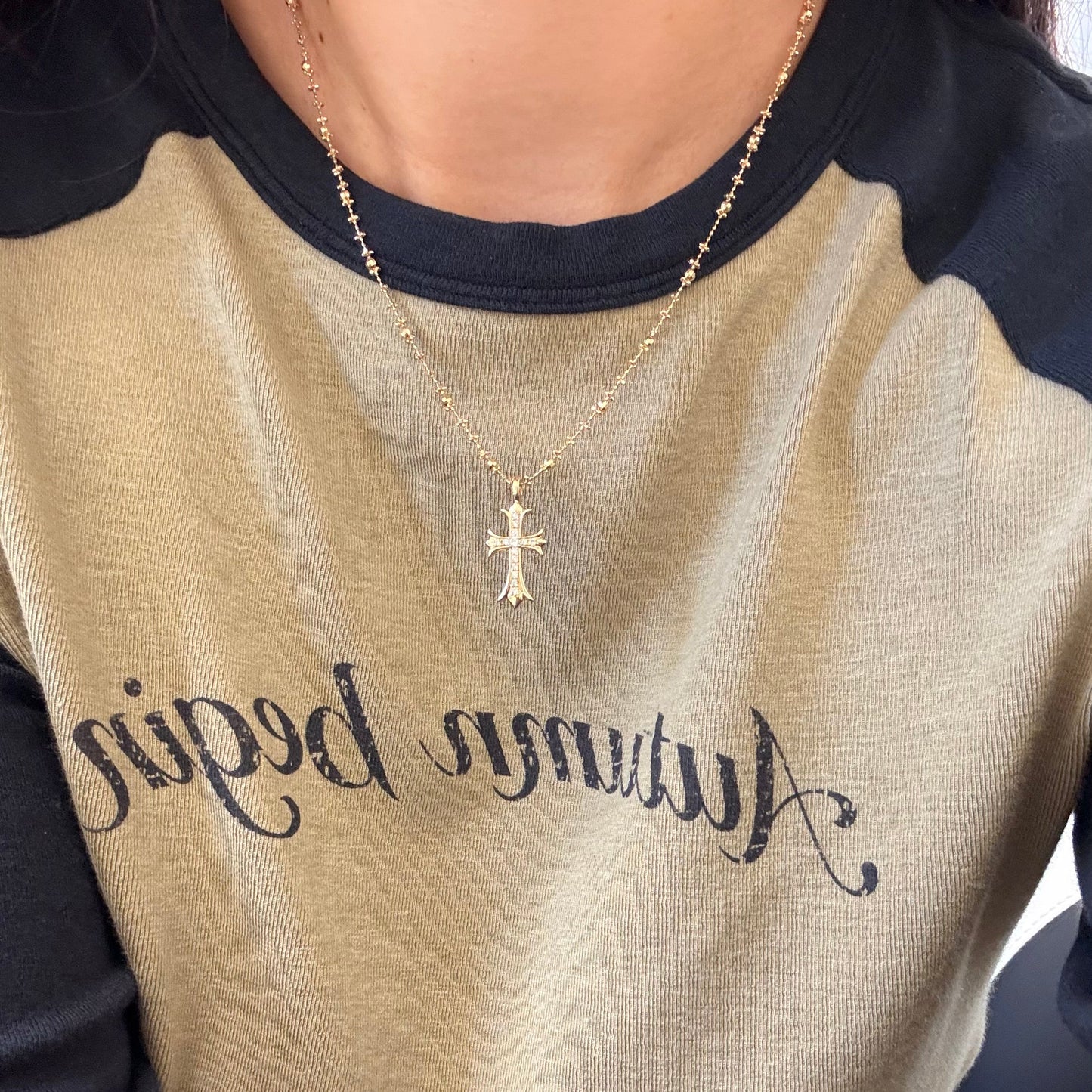 18K Solid Gold Fairy Plain Chain Necklace