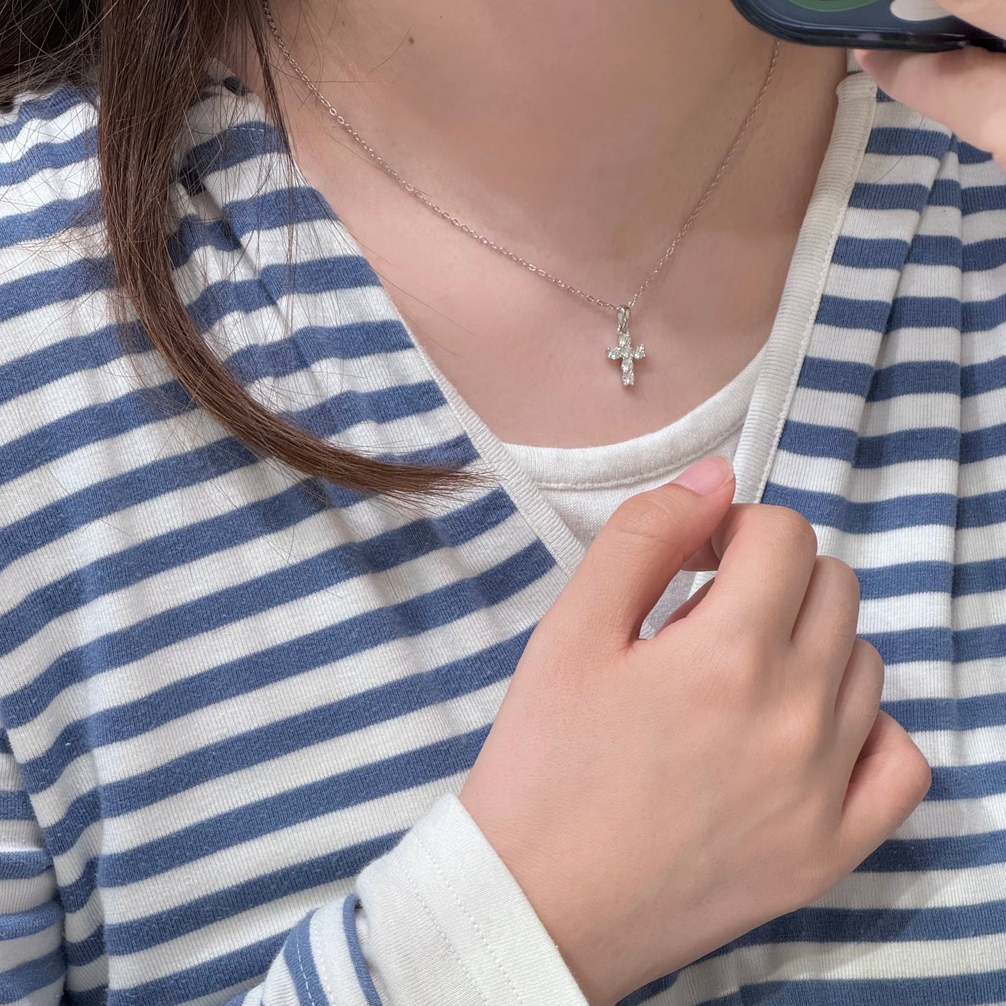 Cross Moissanite Necklace