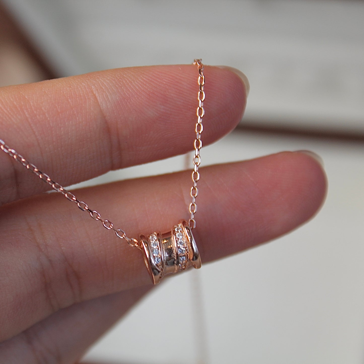 Rolling Luck Rose Gold Necklace