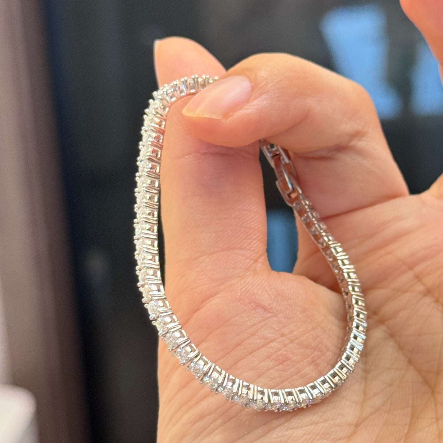 Sparkling Tennis Moissanite Bracelet, 0.06 carat