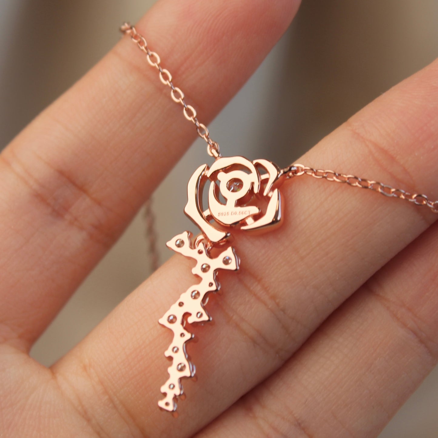 Never-Fading Rose Moissanite Necklace