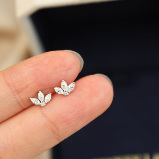 Mini Crown Moissanite Earrings
