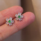 Flower Natural Jadeite Floral Earrings