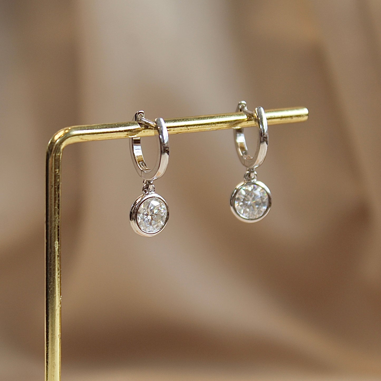 Bubble Moissanite Drop Earrings