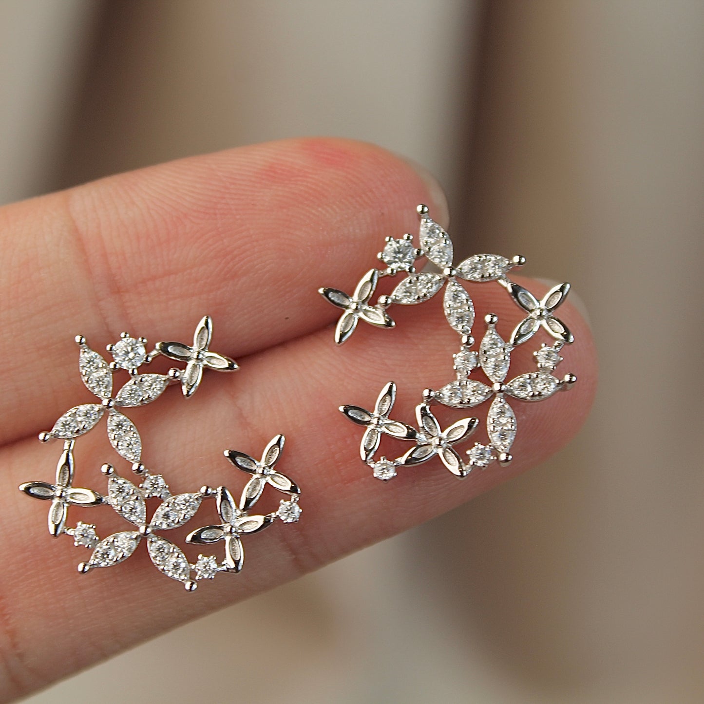 Blossom Flowers Moissanite Earrings