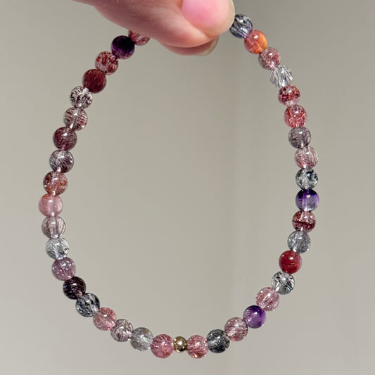 Super Seven Bracelet with 14K Gold Bead