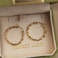 18K Solid Gold Twisted Hoop Earrings, 24mm