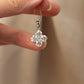 14K Solid White Gold Sparkling Clover Pendant