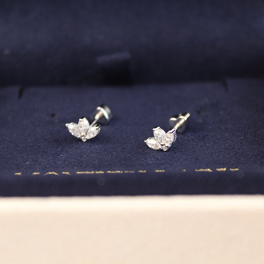 Mini Crown Moissanite Earrings