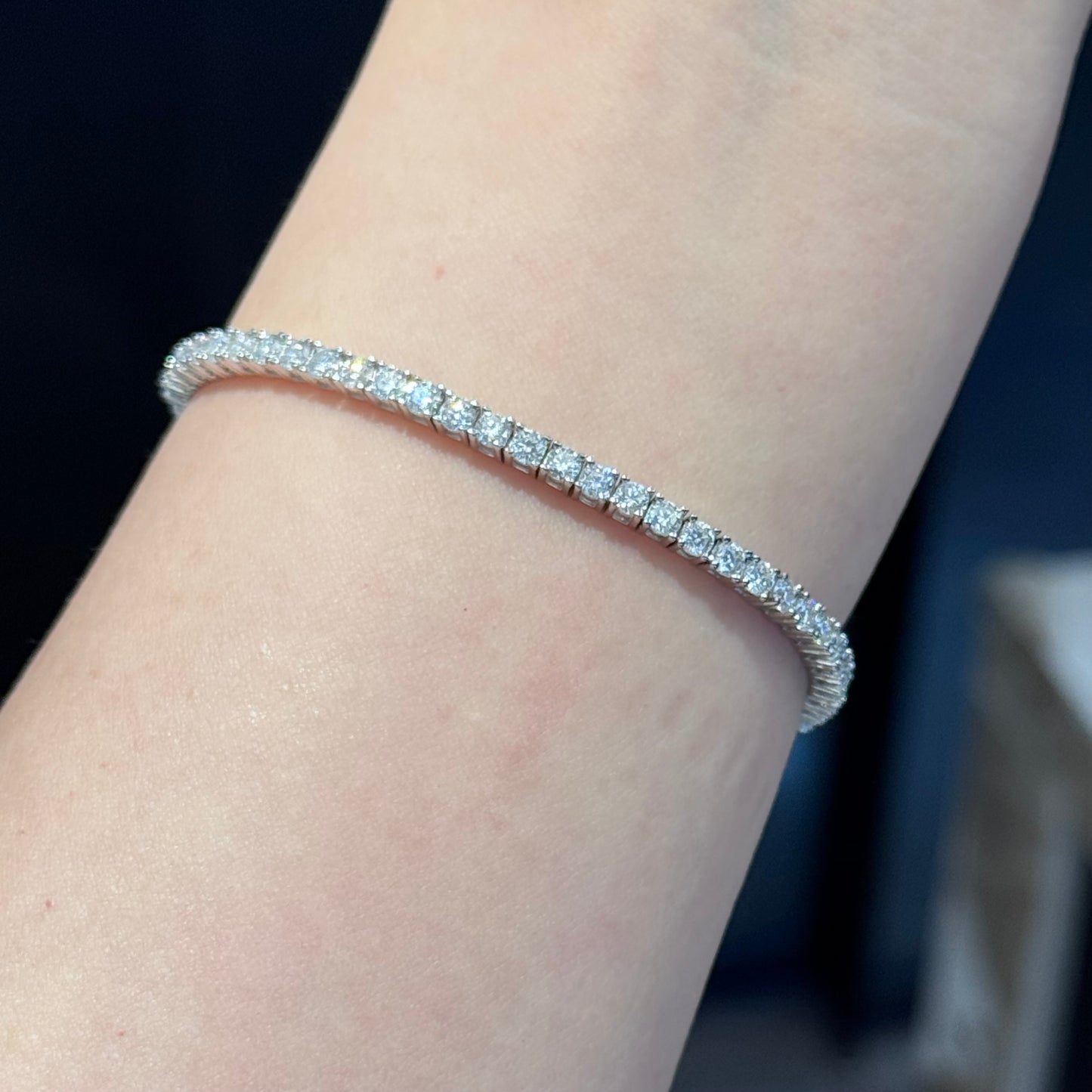 Sparkling Tennis Moissanite Bracelet, 0.06 carat