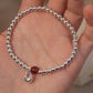 小银坨 Red Agate Silver Beads Bracelet