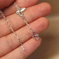 车花工艺Laser Shine Butterflies Silver Bracelet
