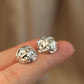 车花工艺 Sparkling Round Earrings