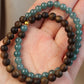 蓝水翡翠沉香双圈手串 Two Layer Bracelet of Natural Jadeite and Agarwood 6mm