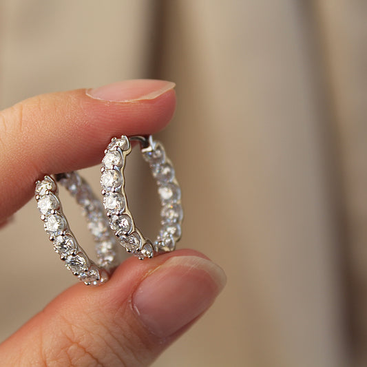 Big Circle Double Sides Moissanite Earrings