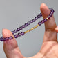 小碎金18K Solid Gold Natural Amethyst Bracelet