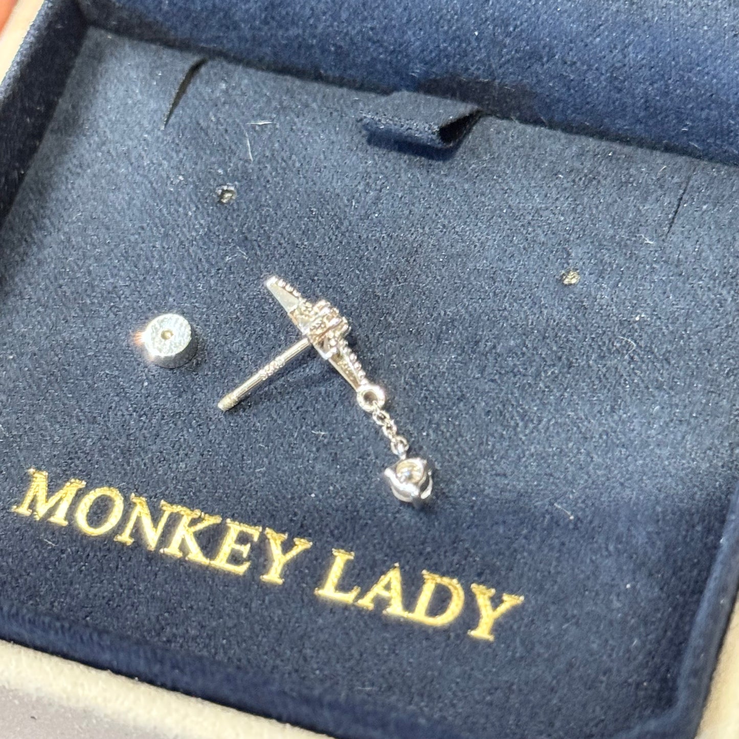 Small Compass Star Moissanite Earrings
