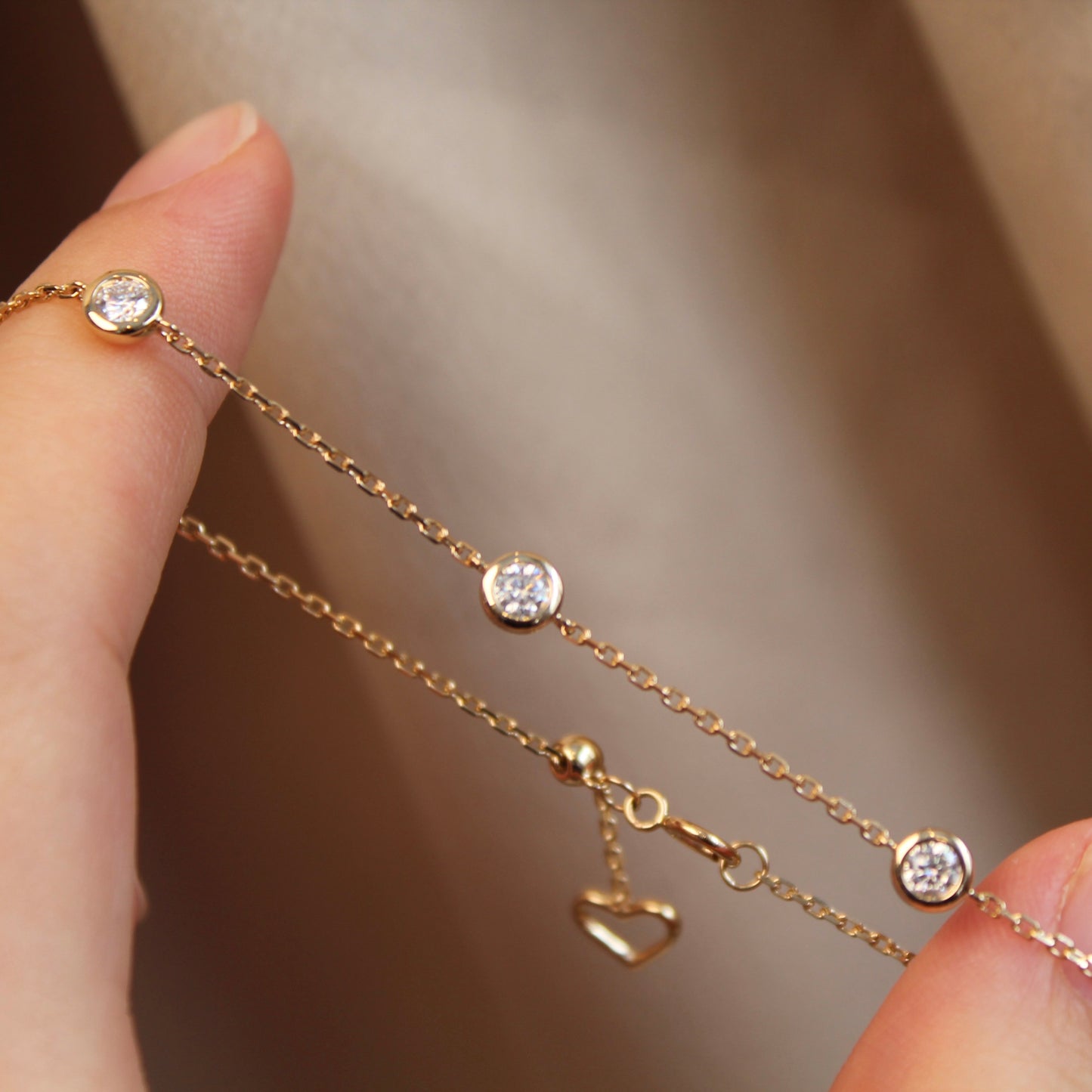 14K Solid Gold Five Bubbles Bracelet