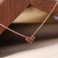 14K Solid Rose Gold Small Heart Necklace碧玺