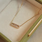 14K Solid Gold Dancing Stones Necklace