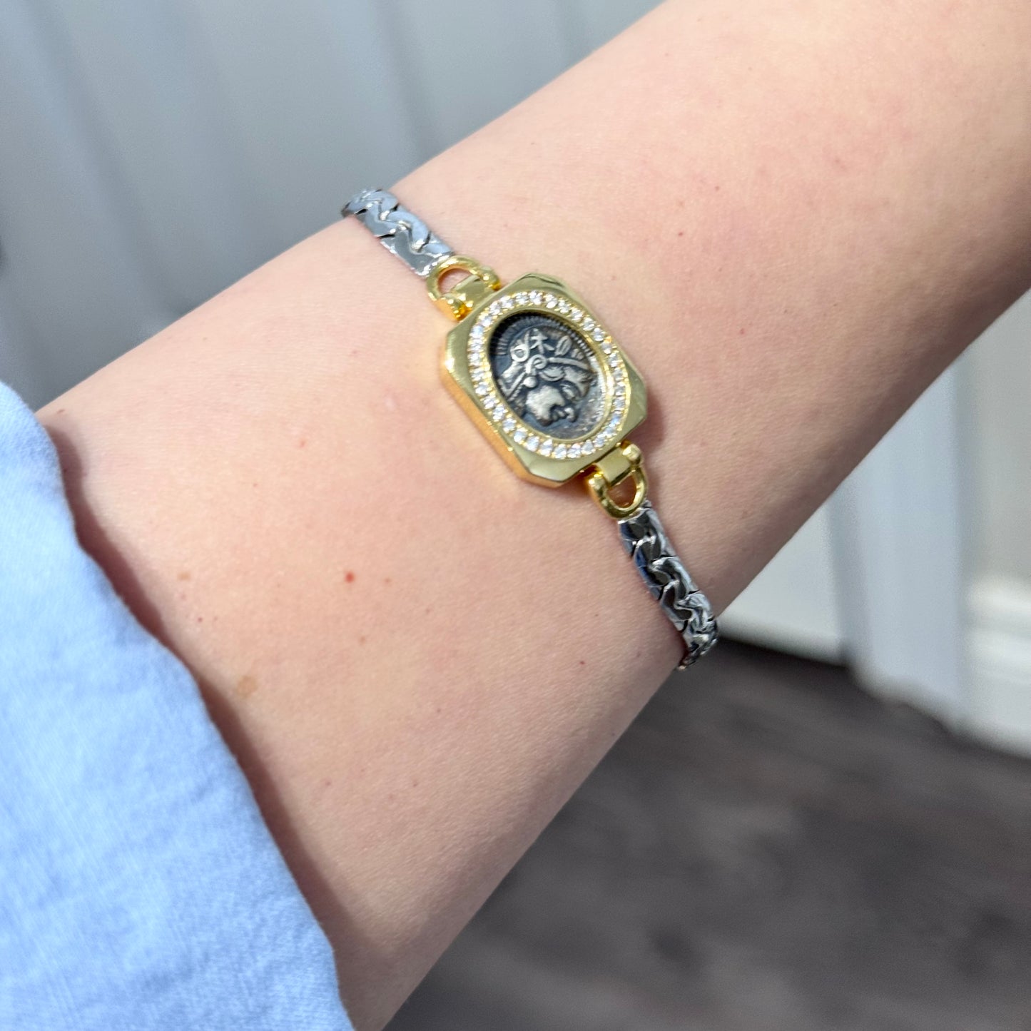 Ancient Greek Coin-Inspired Bracelet