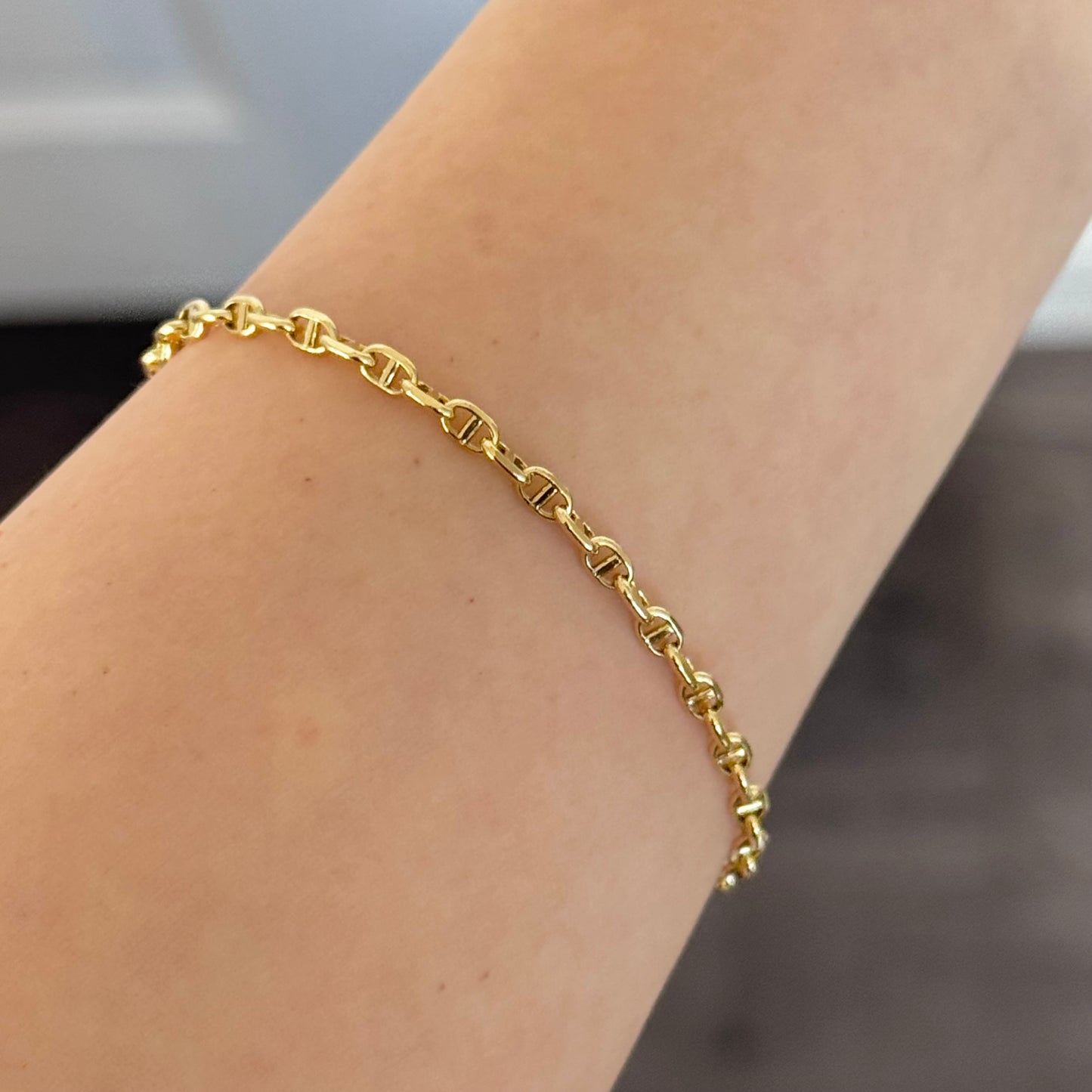 18K Solid Gold Classic Link Bracelet