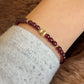 14K Solid Gold Natural Garnet Hulu Bracelet