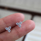 Three Leafs Moissanite Earrings, Sterling Silver