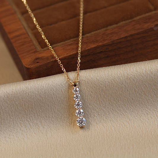 14K Solid Yellow Gold Water-drop Necklace