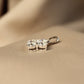14K Solid White Gold Sparkling Clover Pendant