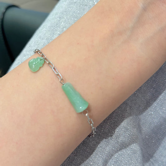 Lucky Pocket Natural Green Jadeite Bracelet