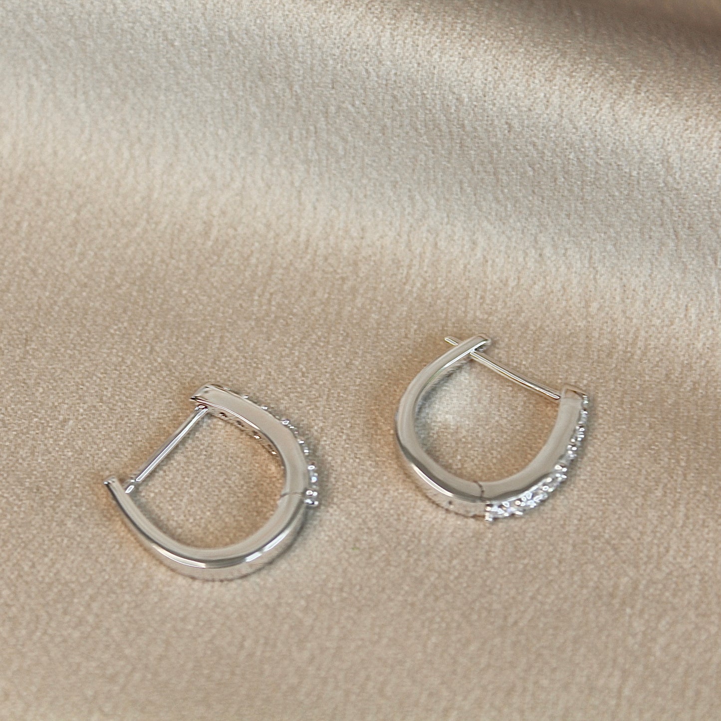 U-Shape Moissanite Hoop Earrings