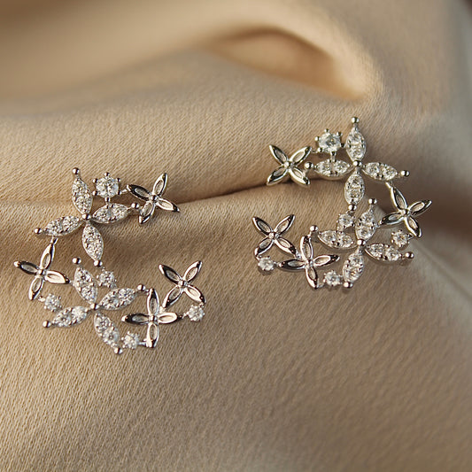 Blossom Flowers Moissanite Earrings