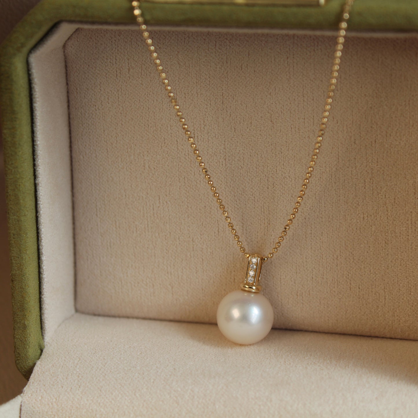 14K Solid Gold Natural Pearl Pendant