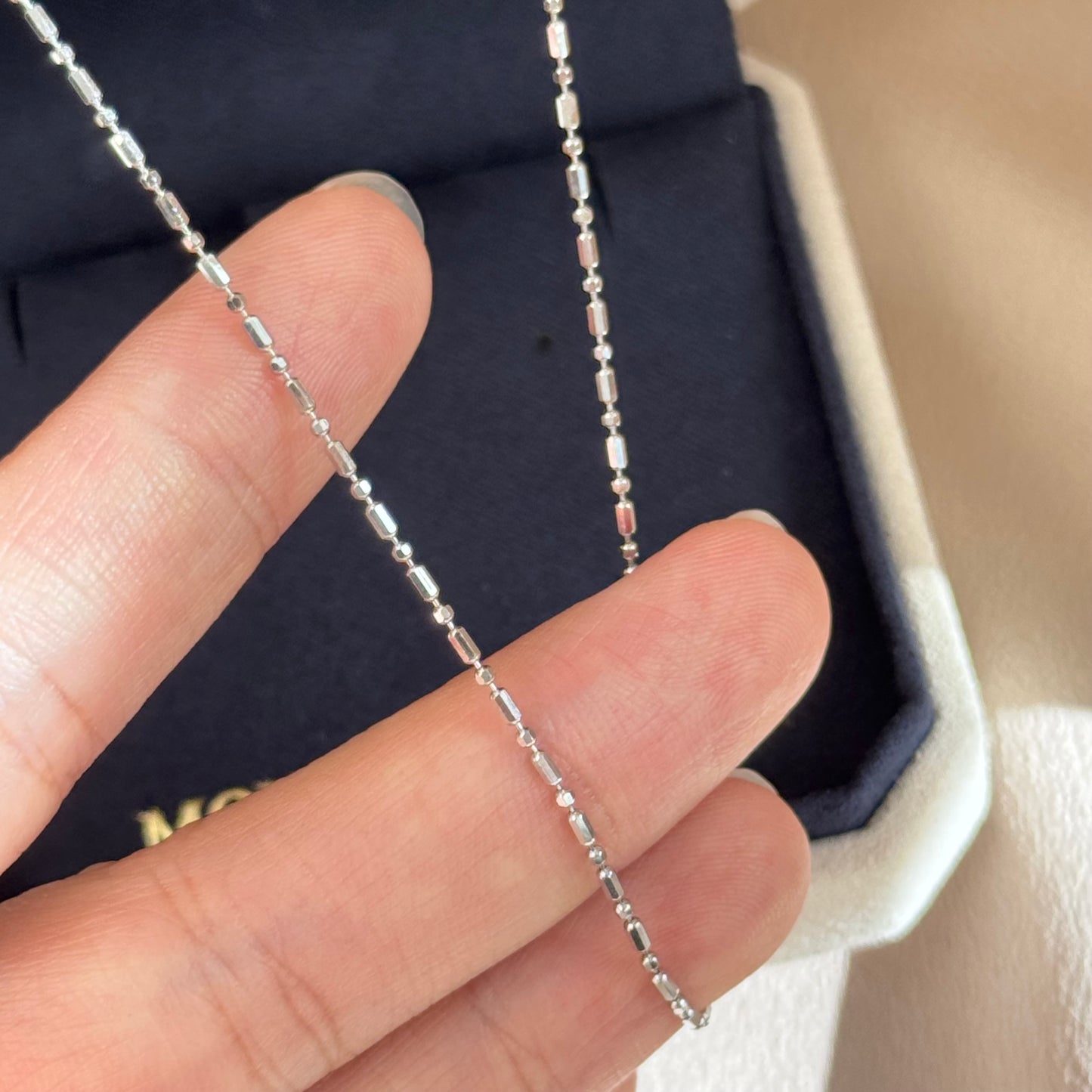 Sparkling Plain Chain Necklace, 60cm
