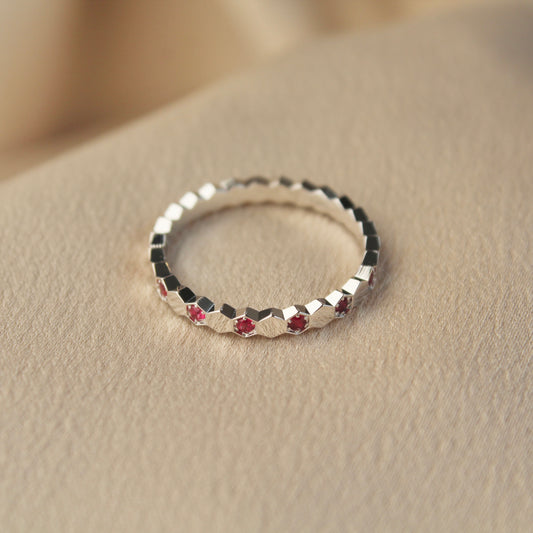 Honeycomb Natural Ruby Ring