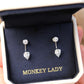 14K Solid White Gold Multi-Use Drop Earrings