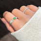 Double Natural Jadeite Adjustable Open Ring