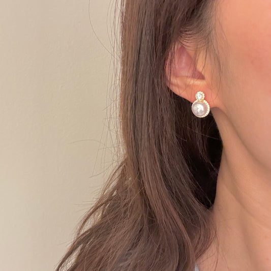 Sunflower Freshwater Pearl Earrings