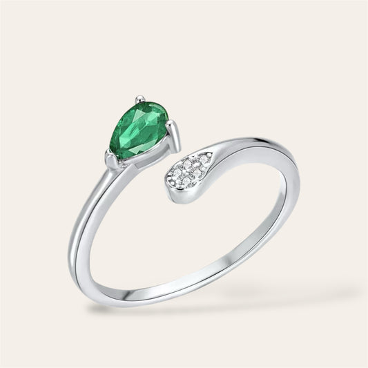 Hug Natural Emerald Open Ring