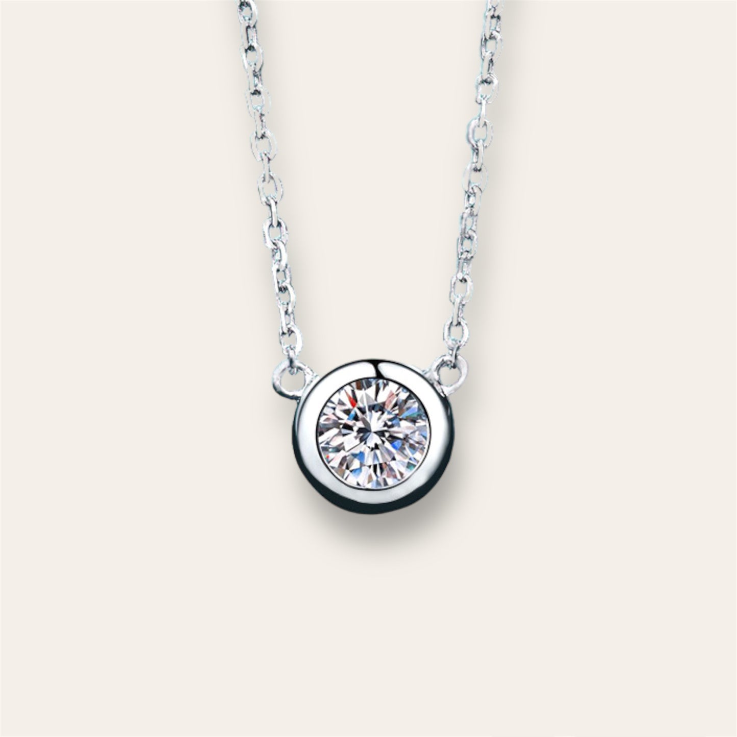 Bubble Moissanite Sterling Silver Necklace, 0.5ct