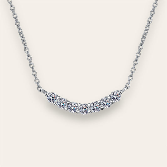 Full Smile Moissanite Necklace, Sterling Silver