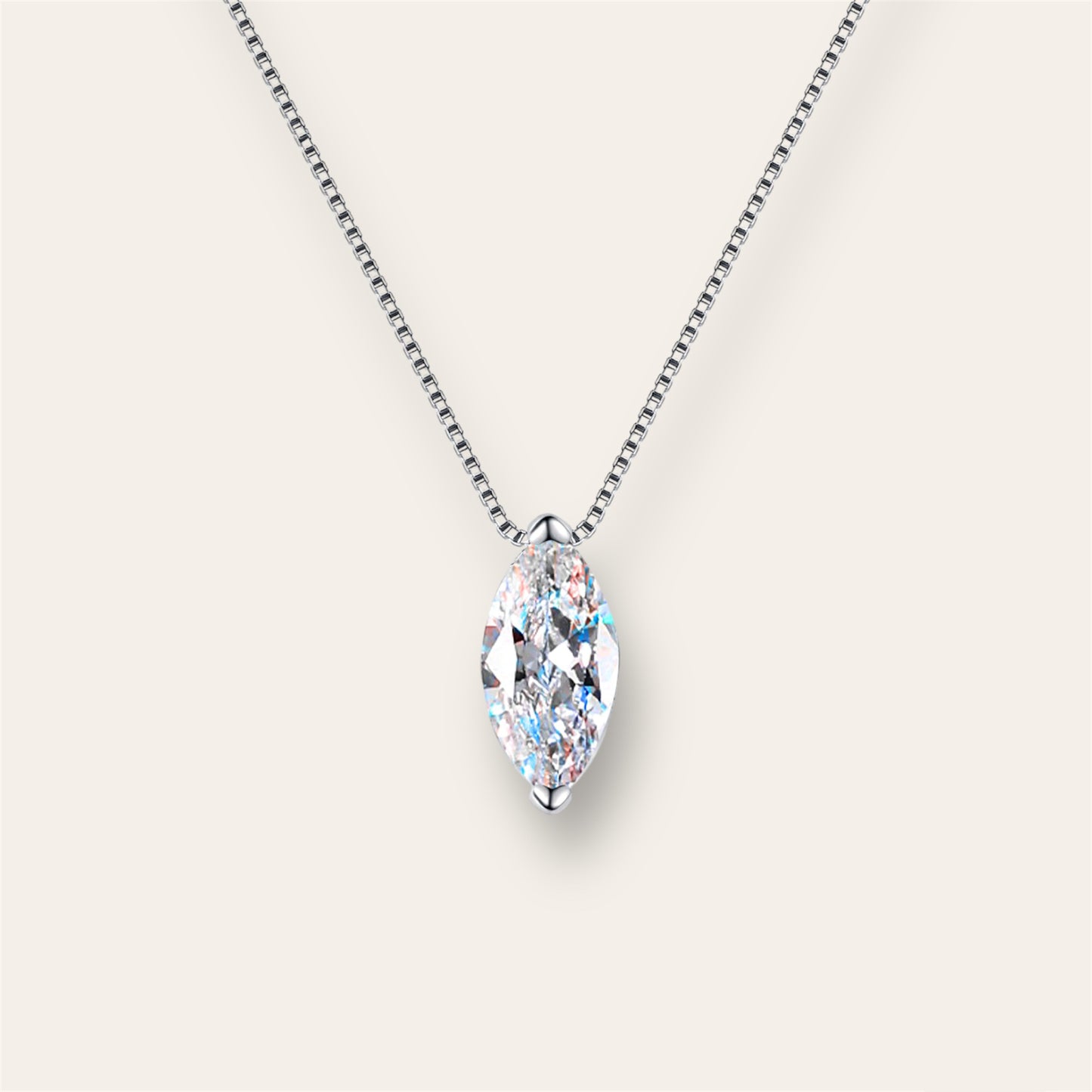 Marquise Brilliant Cut Moissanite Necklace, 1 Carat