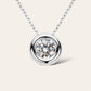 Silver Bubble Moissanite Stone Necklace, 1 carat