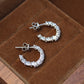 C-Shape Moissanite Hoop Earrings