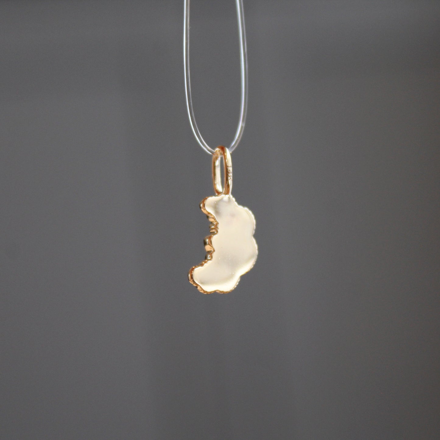 14K Solid Gold Croissant Pendant 牛角包