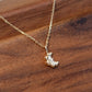 14K Solid Gold Croissant Pendant 牛角包