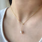 Y-Line Rice Pearl Necklace, Adjustable Sterling Silver Necklace