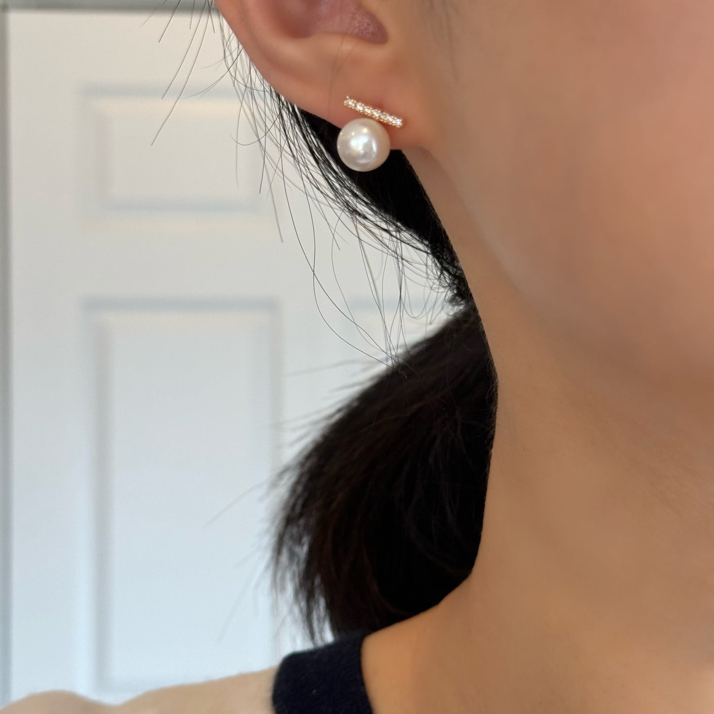 Balance Bar Pearl Earrings