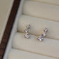 Three Stars Moissanite Stud Earrings, Sterling Silver